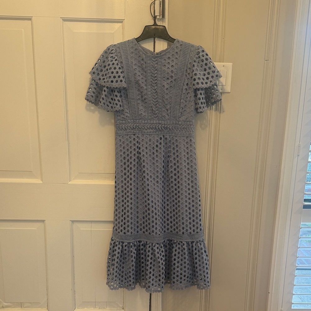 Ivy City Co Blue Eyelet Midi Dress